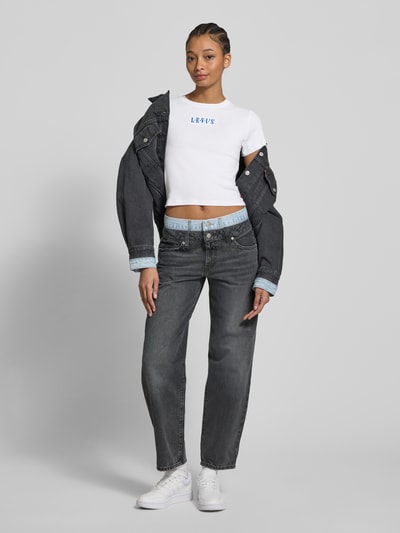 Levi's® Cropped T-Shirt mit Label-Stitching Weiss 1