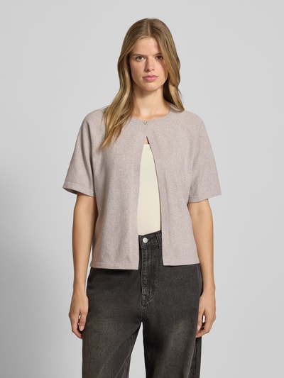 Pieces Regular Fit Cardigan mit 1-Knopf-Verschluss Modell 'BREE' Taupe Melange 4