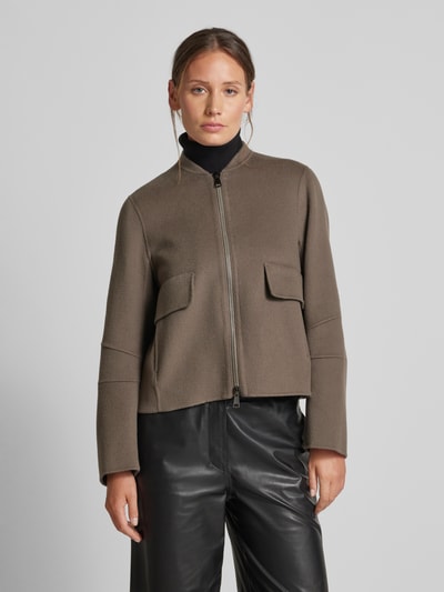 Luisa Cerano Jacke mit Ziernähten Taupe 4