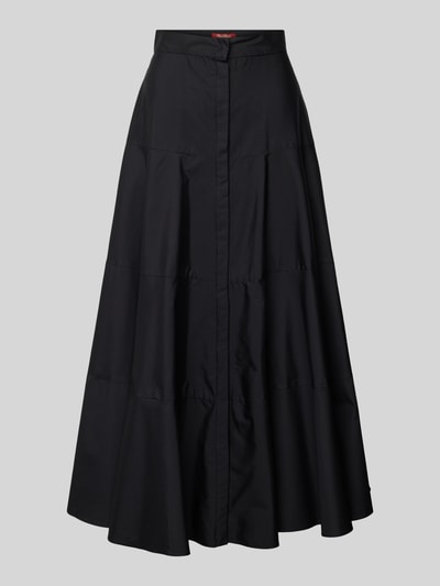 Max Mara Studio Midirok in effen design, model 'TERAMO' Zwart - 2