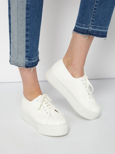 Superga Sneaker in Lackoptik mit Plateausohle Weiss 3