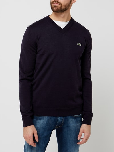 Lacoste Pullover van wolmix  Marineblauw - 4