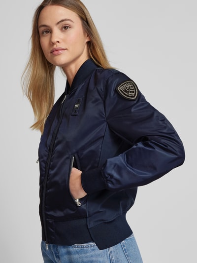 Blauer Usa Bomberjacke mit Reißverschlusstaschen Modell 'LAURIE' Dunkelblau 3