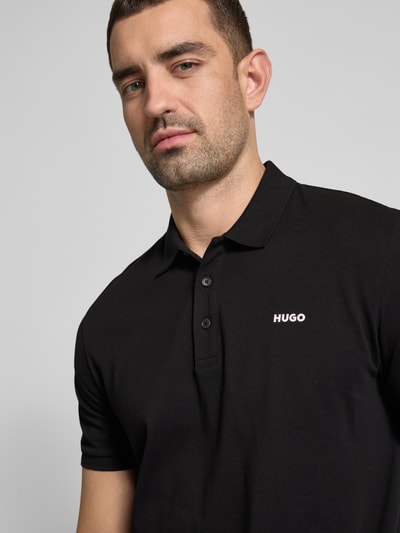 HUGO Poloshirt mit Label-Print Modell 'Donos' Black 3