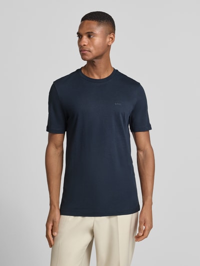 BOSS T-shirt van katoen, model 'Thompson' Donkerblauw - 4