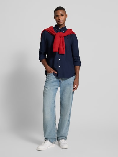 Tommy Hilfiger Regular Fit Freizeithemd aus reiner Baumwolle Marine 1