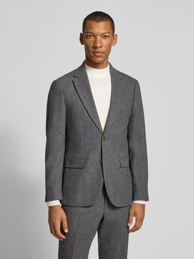 Selected Slim Fit Sakko mit Pattentaschen aus Wolle Dunkelgrau 4
