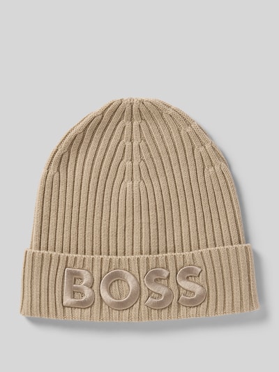 BOSS Beanie aus reiner Schurwolle Modell 'LARA_HAT' Beige 1