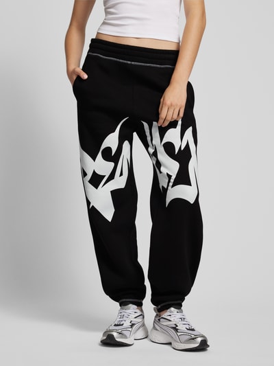 Review Sweatpants met labelprint Zwart - 4