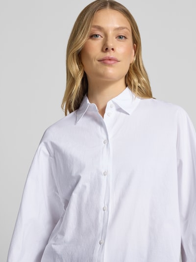 ROBE LÉGÈRE Bluzka koszulowa o kroju regular fit z czystej bawełny Biały 3