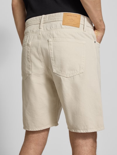 JACK & JONES Loose Fit Jeansshorts mit Eingrifftaschen Modell 'TONY' Beige 3