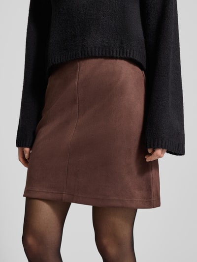 FREE/QUENT Minirock in Leder-Optik Modell 'Lexi' Dunkelbraun 3