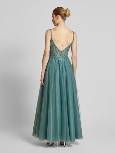 Luxuar Abendkleid mit Strasssteinbesatz Gruen 5