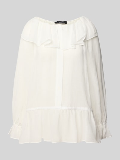 Weekend Max Mara Regular Fit Bluse aus Viskose-Leinen-Mix Modell 'ASTRO' Weiss 2