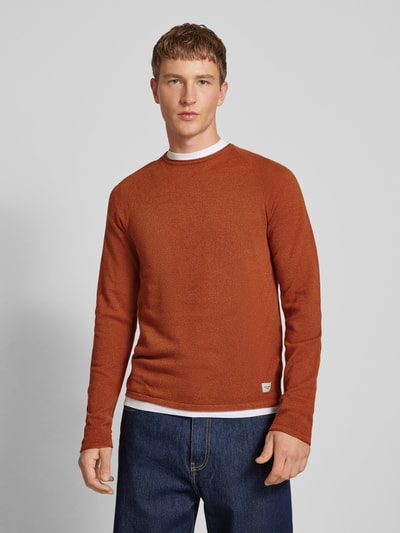 Jack & Jones Sweter z dzianiny z okrągłym dekoltem model ‘HILL’ Czerwony 4