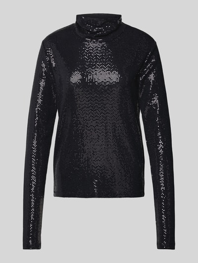 Essentiel Longsleeve aus Viskose mit Stehkragen Black 2