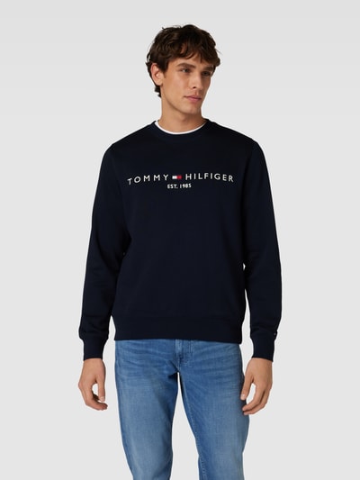 Tommy Hilfiger Sweatshirt met labelstitching Marineblauw - 4