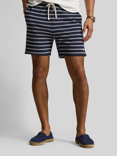 Polo Ralph Lauren Regular Fit Shorts aus Baumwoll-Mix mit Lochmuster-Streifen Marine 4