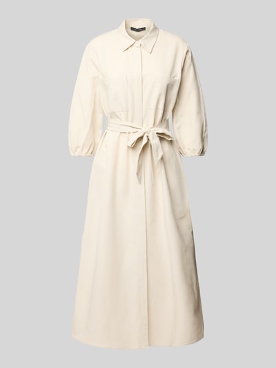 comma Regular fit overhemdjurk van viscosemix met linnen Zand - 2