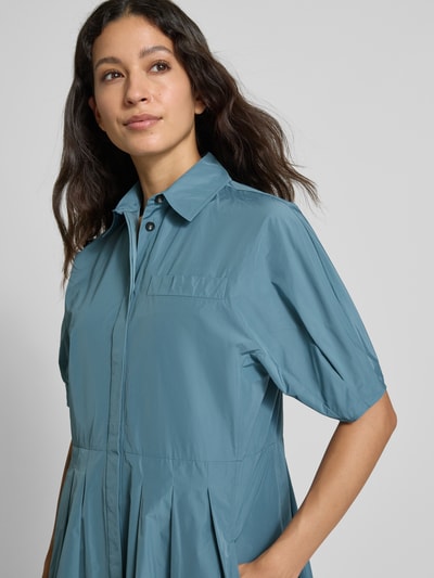 MM Sukienka koszulowa o lekko rozkloszowanym kroju z krytą listwą guzikową model ‘CADMIO’ Jasnoniebieski 3