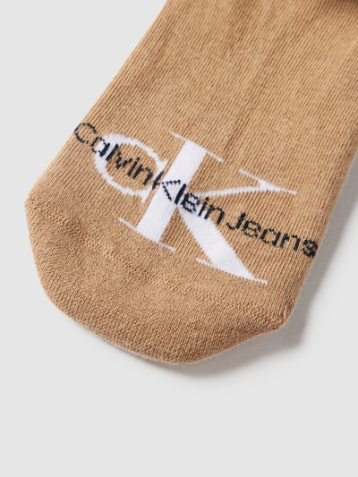 Calvin Klein Jeans High cut kousenvoetjes met labeldetail, model 'FOOTIE' Camel - 2