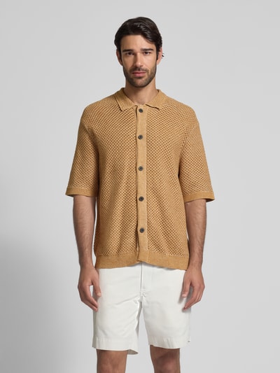 SELECTED HOMME Relaxed fit poloshirt van puur katoen, model 'GINGER' Lichtbruin - 4