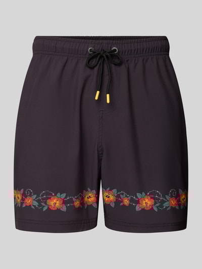 SANTA CRUZ Zwembroek met elastische band, model 'CABANA' Zwart - 2