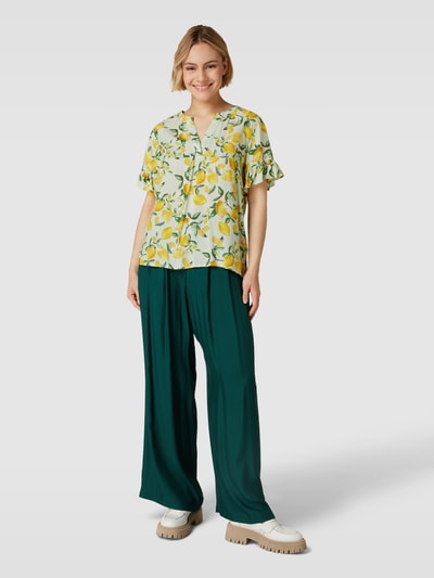 SMASHED LEMON Blouseshirt van rayon met volantmouwen Lichtgroen - 1