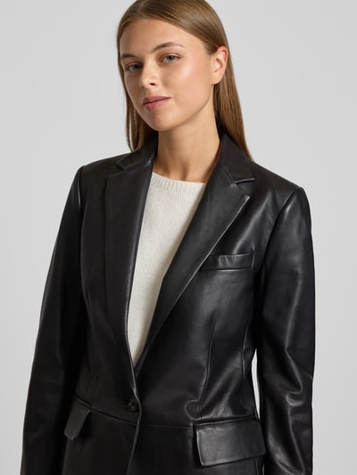 Lauren Ralph Lauren Slim Fit Blazer aus Lammleder Modell 'BONARO' BLACK 3