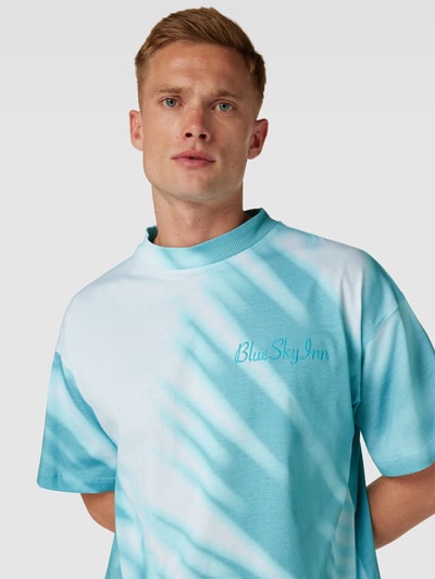 Blue Sky Inn Oversized T-Shirt mit Label-Stitching Hellblau 3