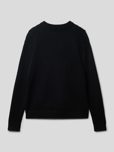 Calvin Klein Jeans Gebreide pullover met labelstitching, model 'ESSENTIAL' Zwart - 3