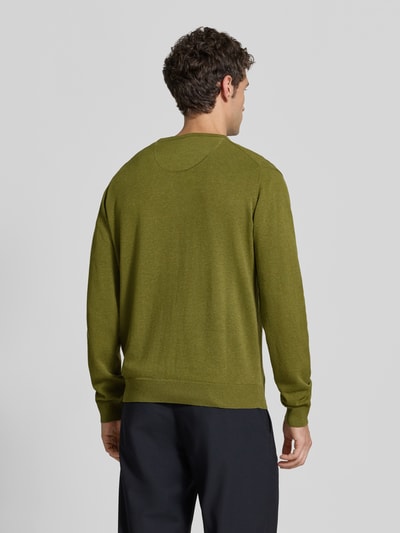 Fynch-Hatton Strickpullover mit Label-Strickerei Khaki 5