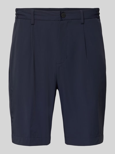 Produktfoto, Pantalaccio Fit Bermudas mit Eingrifftaschen von MARKUP aus dunkelblauem Material-Mix mit Stretch-Anteil, Bundweite 41 cm, Innenbeinlänge 21 cm, Paspeltaschen am Gesäß, für Herren