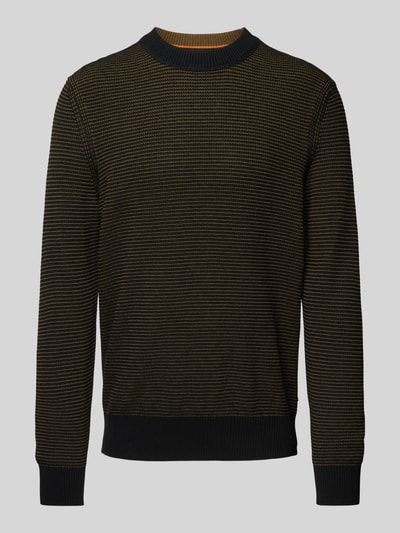 BOSS Orange Strickpullover mit Rundhalsausschnitt Modell 'Amercury' Black 1