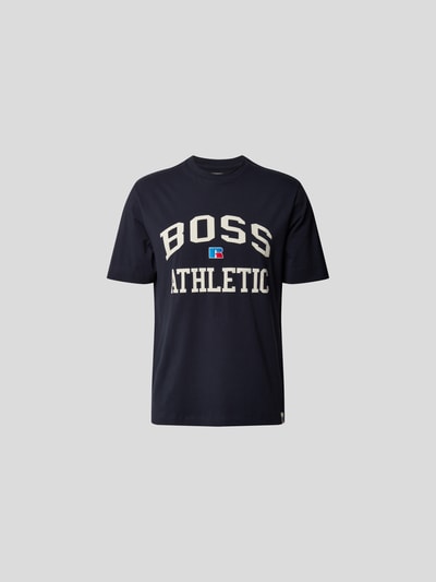 Boss x Russell Athletic large logo t-shirt in white