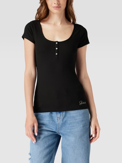 Guess T-Shirt in Ripp-Optik Modell 'KARLEE JEWEL' Black 4