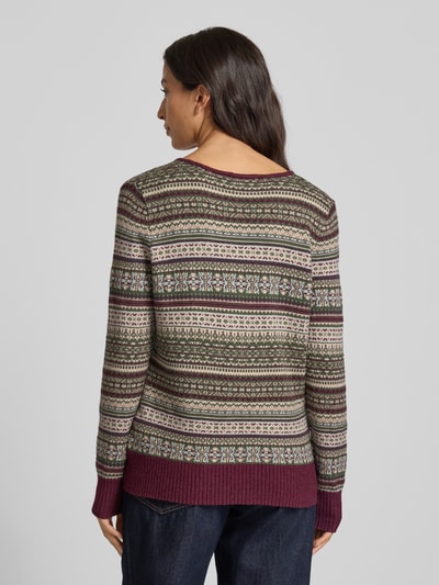 Christian Berg Woman Gebreide pullover met ribboorden Olijfgroen gemêleerd - 5