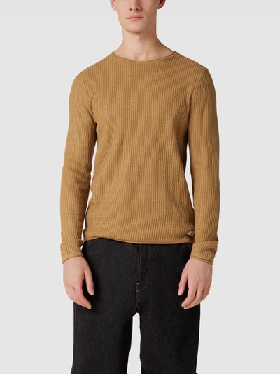 Jack & Jones Premium Strickpullover mit Rundhalsausschnitt Modell 'Carlos' Cognac 4