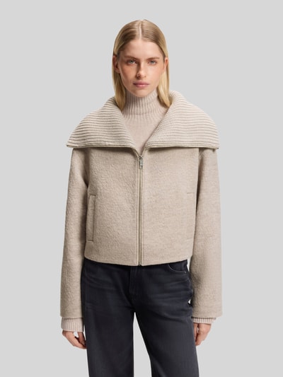 BOSS Loose fit overhemdjack van pure scheerwol model 'Jolenya' Zand - 4