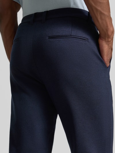 Lindbergh Slim fit stoffen broek met omgeslagen broekspijpen Donkerblauw - 3