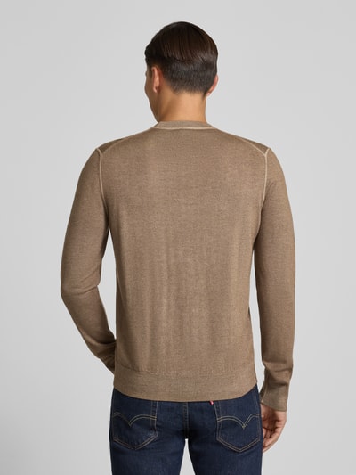 BOSS Orange Regular fit gebreide pullover van pure scheerwol, model 'ASTEFO' Olijfgroen - 5