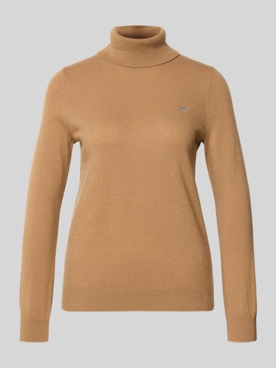 GANT Golf o kroju regular fit z mieszanki wełny model ‘Extrafine’ Piaskowy 2