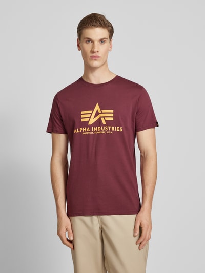 Alpha Industries T-shirt z czystej bawełny Bordowy 4