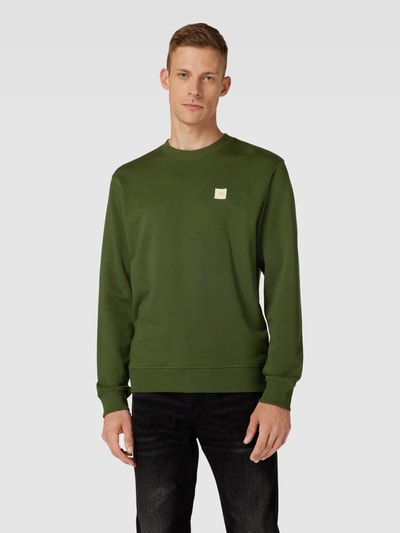 Scotch & Soda Sweatshirt mit Label-Patch Modell 'Essentials' Khaki 4