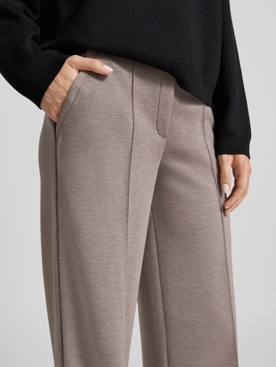 Christian Berg Woman Spodnie z szeroką nogawką i szwami podłużnymi Szarobrązowy 3