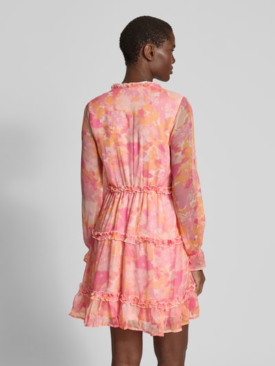 VERO MODA Tailliertes Minikleid mit Volants Modell 'SMILLA' Pink 5