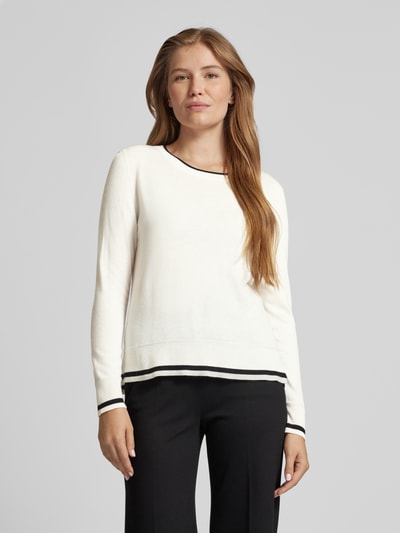 Marc Cain Strickpullover mit Kontraststreifen Offwhite 4