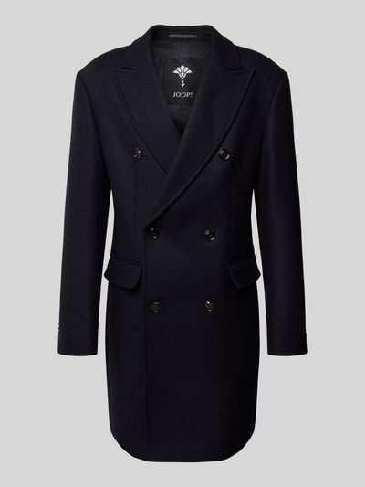 JOOP! Collection Lange jas van wolmix met reverskraag, model 'Richborne' Marineblauw - 2
