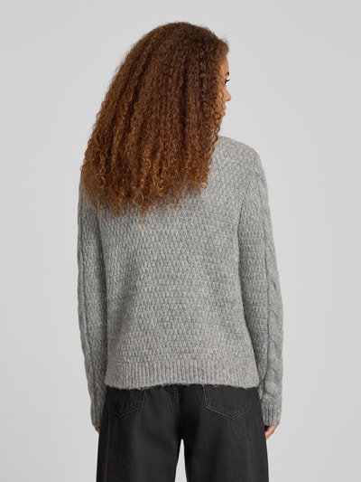 Pieces Regular fit gebreide pullover met wol, modell 'NINA' Grafiet - 5