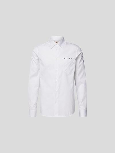 Marni Freizeithemd mit Label-Print Weiß 2